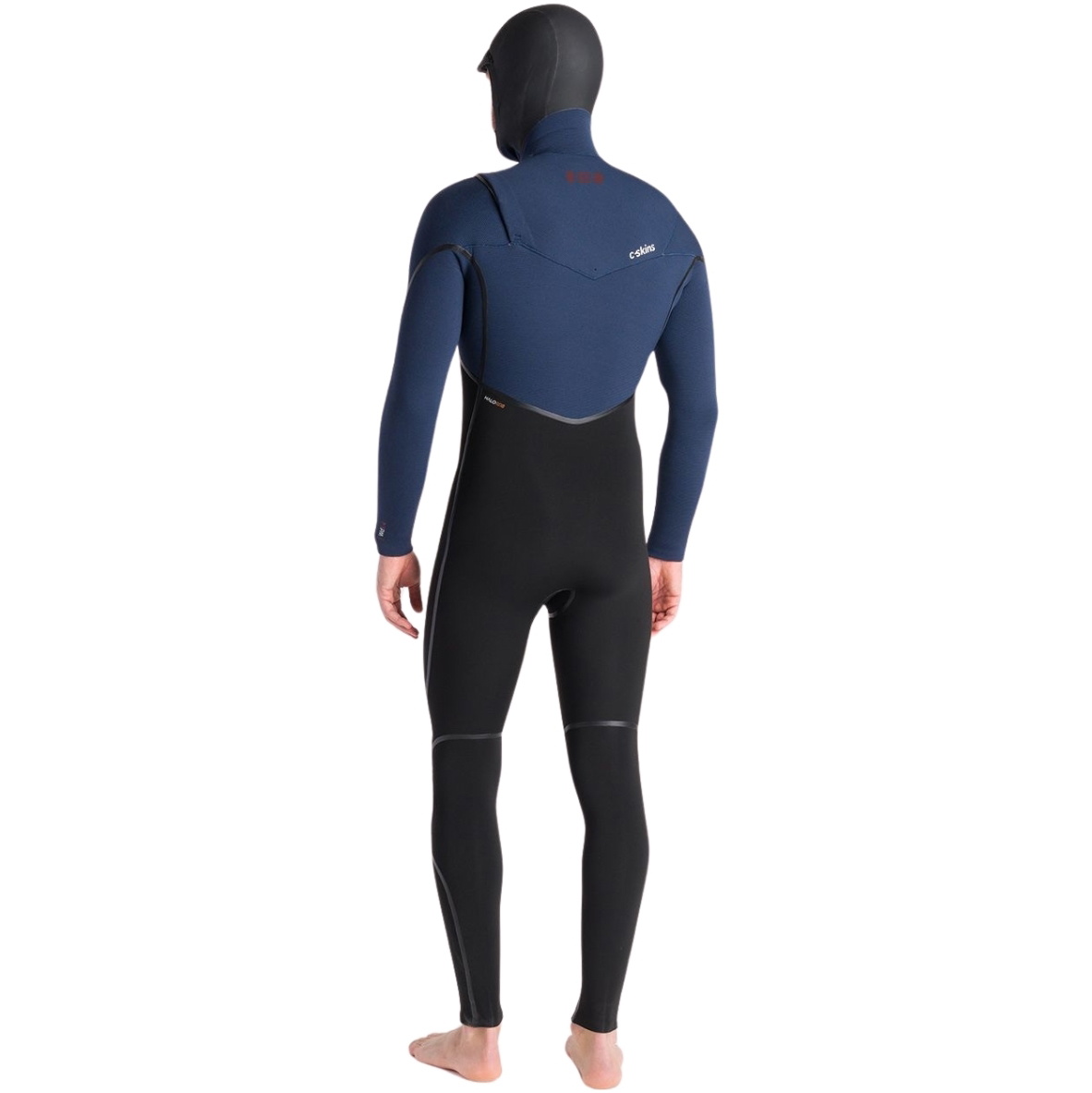 2025 C-Skins Hommes NuWave Wired 5/4mm Chest Zip à Capuche Combinaison Néoprène C-NWI54MH - Black / Bluestone X / Rust
